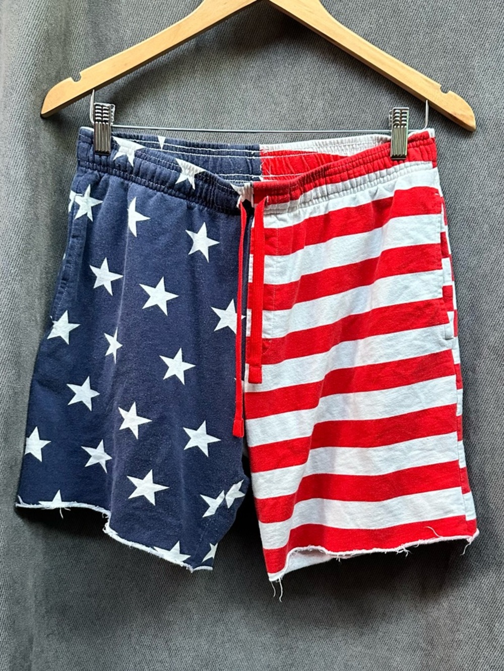 American flag patriotic sweat shorts bioworld men’s medium